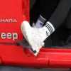 Jeep door hinge foot pegs (Jeep grill or American flag)
