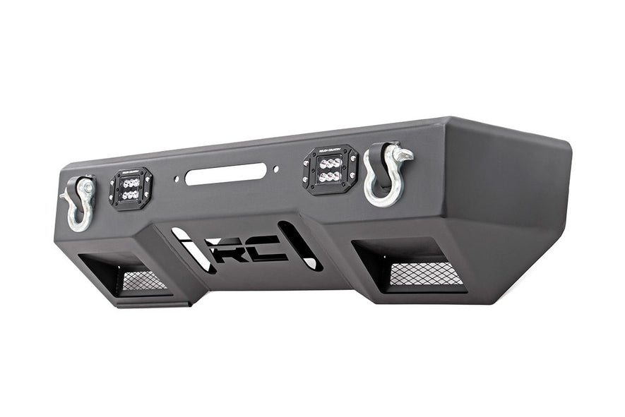 Jeep Front Stubby LED Winch Bumper Black Series JK, JL, Gladiator JT Rough Country