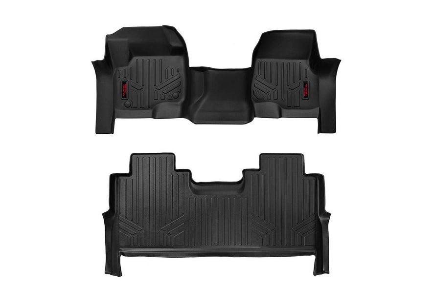 Heavy Duty Floor Mats Front/Rear-17-20 Ford Super Duty Crew Cab Bench Seats Rough Country